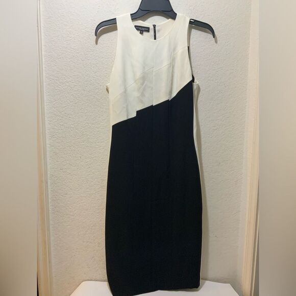 Narciso Rodriguez Bodycon Dress Size 40  Black Colorblock made in Italy G2 - Picture 1 of 8